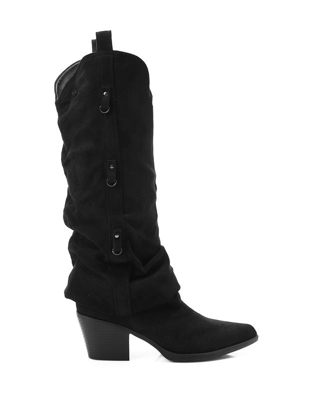 PRD-DVTX-005 Fold Slip On Knee High Boots