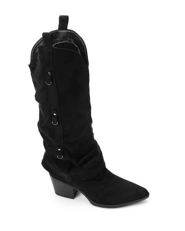 PRD-DVTX-005 Fold Slip On Knee High Boots