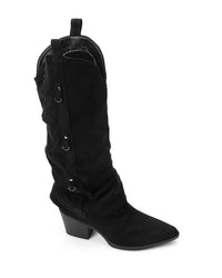 PRD-DVTX-005 Fold Slip On Knee High Boots