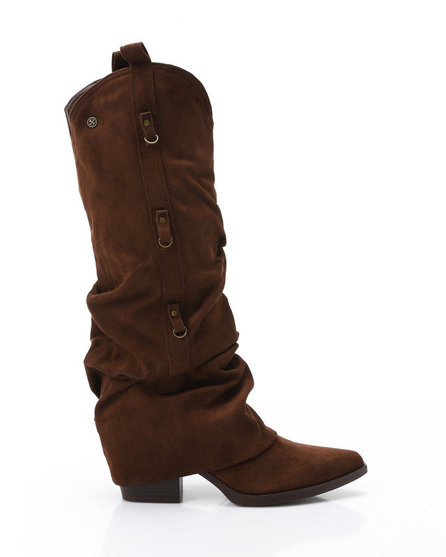 PRD-DVTX-005 Fold Slip On Knee High Boots