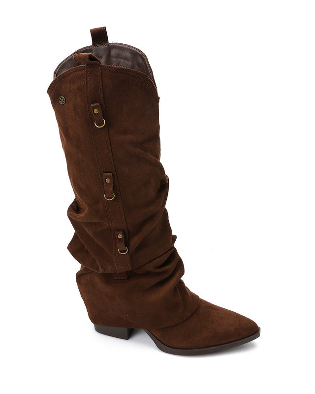 PRD-DVTX-005 Fold Slip On Knee High Boots