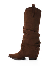 PRD-DVTX-005 Fold Slip On Knee High Boots