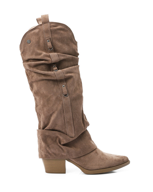 PRD-DVTX-005 Fold Slip On Knee High Boots