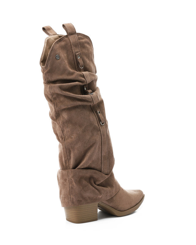 PRD-DVTX-005 Fold Slip On Knee High Boots