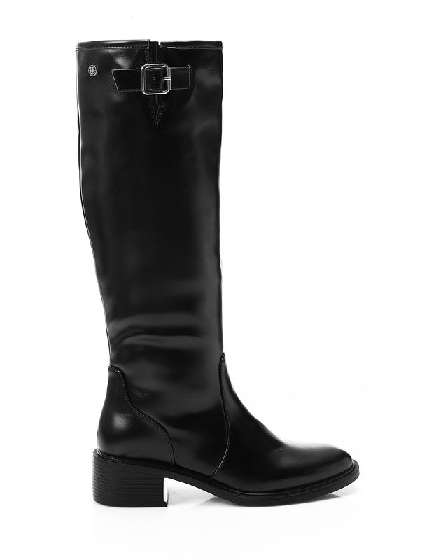 PRD-DVTX-008 Mid Heel Leather Knee High Boots