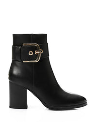 PRD-DVTX-014 Decorative Buckle High Heel Ankle BootsDark
