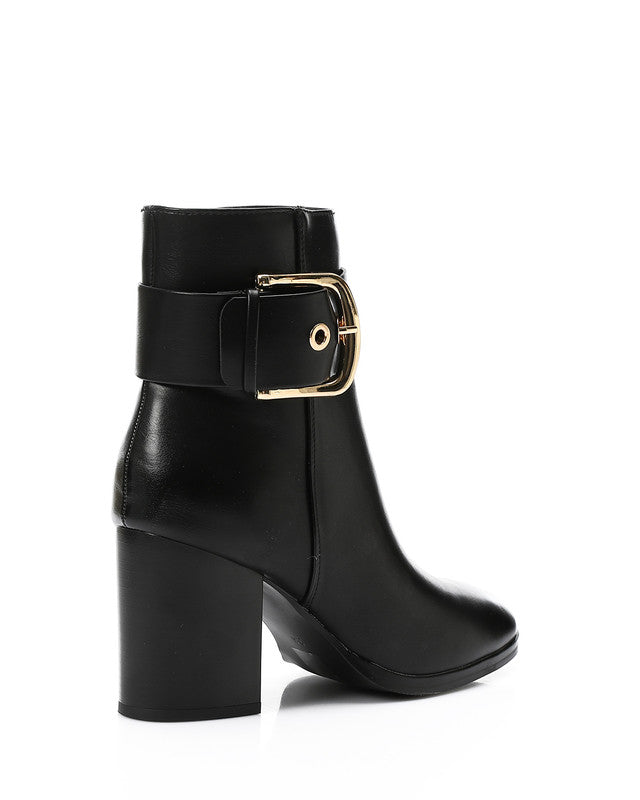 PRD-DVTX-014 Decorative Buckle High Heel Ankle BootsDark