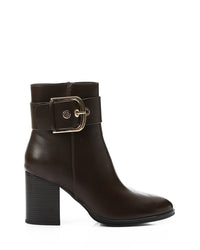 PRD-DVTX-014 Decorative Buckle High Heel Ankle BootsDark