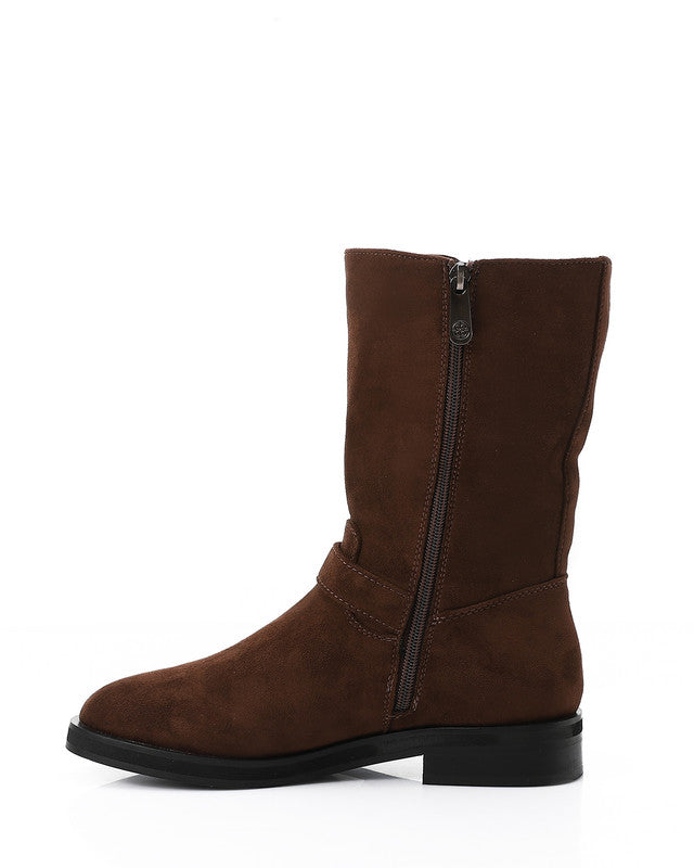 PRD-DVTX-019 Suede Mid Calf Biker Boots