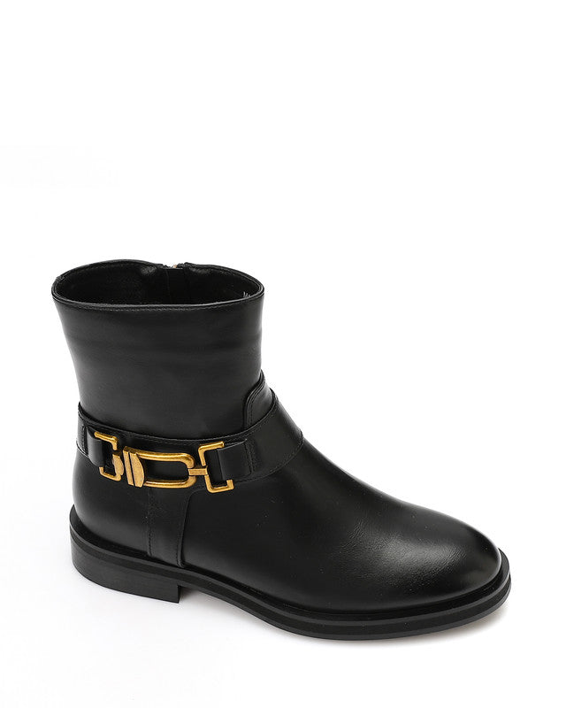 PRD-DVTX-020  Side Chain Leather Ankle Boot