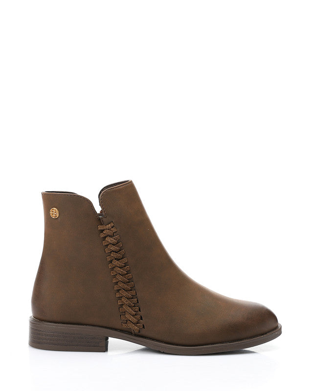 PRD-DVTX-021 Zipper Closure Flat Ankle Boots