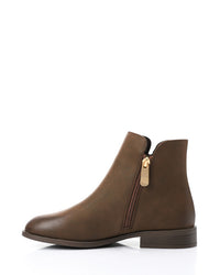 PRD-DVTX-021 Zipper Closure Flat Ankle Boots