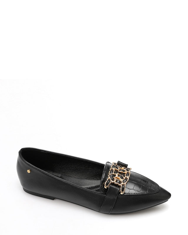 WAH-DVTX-006 Chic Pointed Toe Cap Flat Loafer