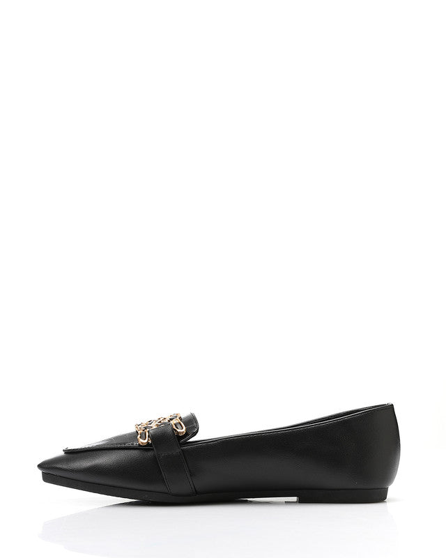 WAH-DVTX-006 Chic Pointed Toe Cap Flat Loafer