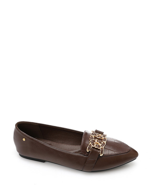 WAH-DVTX-006 Chic Pointed Toe Cap Flat Loafer