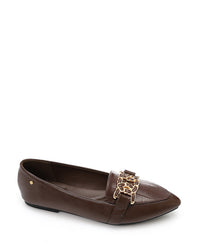 WAH-DVTX-006 Chic Pointed Toe Cap Flat Loafer