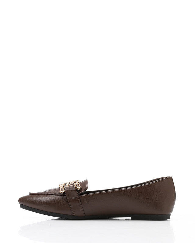 WAH-DVTX-006 Chic Pointed Toe Cap Flat Loafer