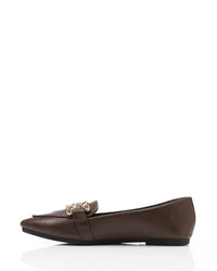 WAH-DVTX-006 Chic Pointed Toe Cap Flat Loafer