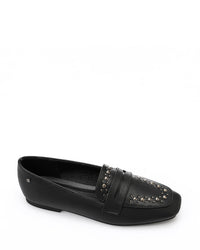WAH-DVTX-008 Studed Plain Strap Leather Loafer