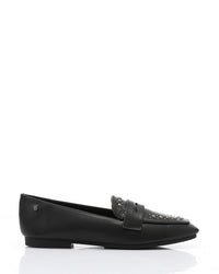 WAH-DVTX-008 Studed Plain Strap Leather Loafer
