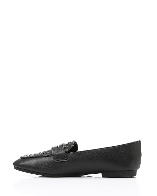 WAH-DVTX-008 Studed Plain Strap Leather Loafer