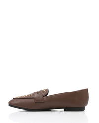 WAH-DVTX-008 Studed Plain Strap Leather Loafer