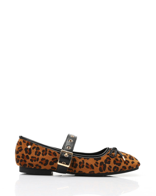WAH-DVTX-009 Leopard Print Mary Jane Flats