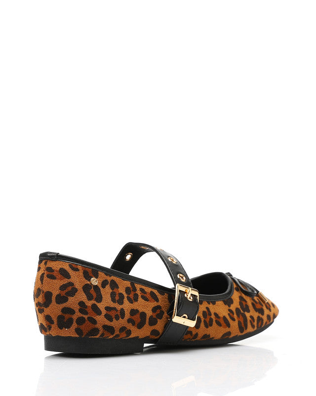 WAH-DVTX-009 Leopard Print Mary Jane Flats
