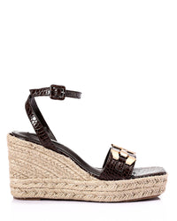 FAN-DJTH-016 Golden Sqaured Toecap Wedge