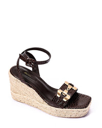 FAN-DJTH-016 Golden Sqaured Toecap Wedge
