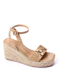 FAN-DJTH-016 Golden Sqaured Toecap Wedge
