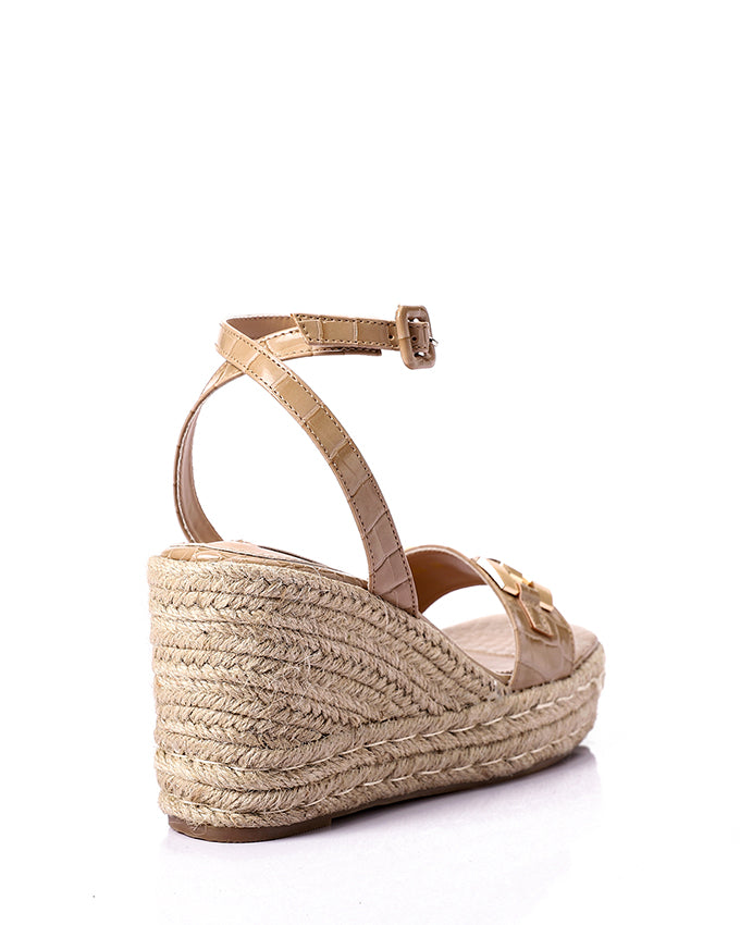 FAN-DJTH-016 Golden Sqaured Toecap Wedge